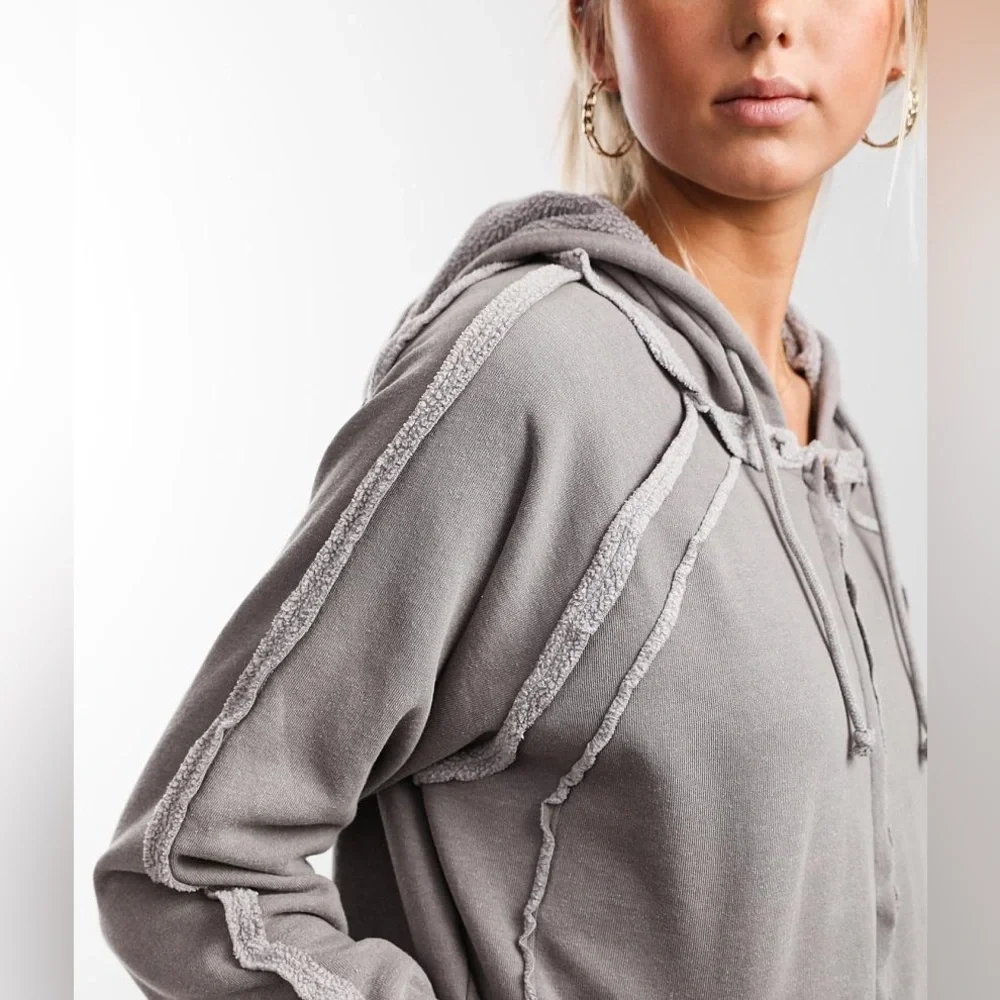 Buckle Gilded Intent Washed Zip Up Hoodie- Washed Grey- Size Large - Picture 4 of 9